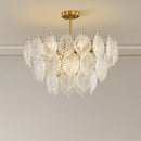 GobekUsa Leaf Glass Chandelier Pendant Light Luxury Dining Room Ceiling Fixture
