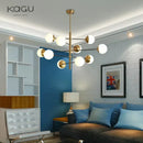 GobekUsa Golden Glass Magic Bean Chandelier: Modern Luxury for Living Room & Dining Room