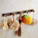GobekUsa Antique Bathroom Shelf Towel Rack Set with Bath Hardware & Toilet Brush Holder