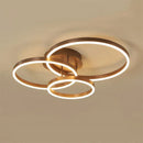 GobekUsa Golden Coffee LED Ceiling Light with Acrylic Lampshade for Creative Living Room Fixtures