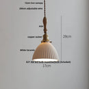 GobekUsa Adjustable LED Pendant Lights Ash Wood White Ceramic Modern Hanging Lamp