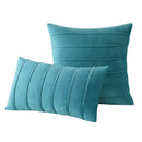 GobekUsa Blue Velvet Stripe Pillow Covers - 2Pcs Luxury Soft Cushion Cases for Couch