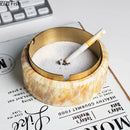 GobekUsa Gold Plated Marble Texture Ashtray - Smoking Accessories Weed Tray
