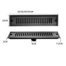 GobekUsa Black 304 Stainless Steel Strip Floor Drain for Toilet, Shower, Large Overflow