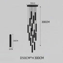 GobekUsa Black LED Crystal Staircase Chandelier: Modern Nordic Design, Creative Island Hanging Lamp