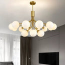 GobekUsa Gold Glass Ball Chandelier: Luxury LED Lighting for Dining Room, Kitchen, Cafe