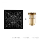 GobekUsa Brass Square Shower Room Floor Drain with Hair Strainer - 10*10cm