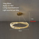 GobekUsa Crystal Ring Ceiling Lamp - Modern Luxury LED Chandelier for Master Bedroom & Living Room