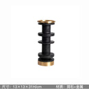 GobekUsa Luxe Brown Travertine Marble Candle Holder with Metal Base