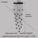 GobekUsa LED Staircase Chandelier: Adjustable Modern Living Room Lighting for Villa Decoration