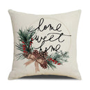 GobekUsa Cartoon Birds Christmas Pillowcase 45X45cm - Linen Sofa Cushion Cover