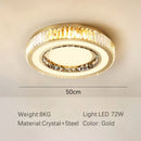 GobekUsa Gold Crystal Double Layer Ceiling Chandelier LED Lamp Modern Luxury Home Decor