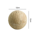 GobekUsa Beige Travertine Marble 9-Hole Sphere Incense Burner Burner Wood Plate Holder