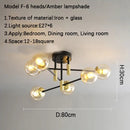 GobekUsa Glass Ball Black Chandelier - Nordic Round Dining Table Ceiling Chandelier