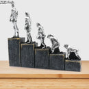 GobekUsa Ape Man Evolution Sculpture Resin Artwork Decor Ornaments Model Statue