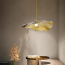 GobekUsa Gold Lotus Leaf Pendant Light: Nordic Luminaire for Living Room and Bedroom Decor