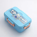 GobekUsa Kids Cartoon Bento Lunch Box with Fork Spoon, Heated 3 Grid Sandwich Snack Box