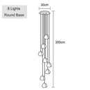 GobekUsa Crystal Ball Chandelier: Long Adjustable Staircase Pendant Light perfect for Home & Restaurant