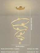 GobekUsa Crystal LED Chandelier: Modern Living Room Pendant Lights, Glass Globe Hanging Lamp