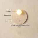 GobekUsa Canopy LED Wall Light Rotate Yellow Travertine Japan Style Bedside Lamp