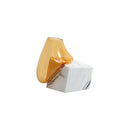 GobekUsa Glass Vase with Marble Base for Elegant Floral Arrangements & Home Décor