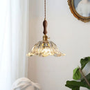 GobekUsa Glass LED Pendant Lamp Petal Lampshade for Bedroom Living Dining Room