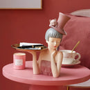 GobekUsa Elegant Woman Bust Sculpture Tray | Modern Home Decor Living Room Decorations