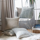 GobekUsa Brown Grey Stripe Embroidery Cushion Cover Set, Cotton Linen, 45x45cm 60x60cm Home Decor
