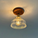 GobekUsa LED Glass Wood Ceiling Light Modern Plafondlamp for Living Room