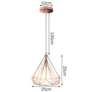 GobekUsa Industrial Iron Cage Pyramid Pendant Lamp for Kitchen Bedroom Living Room