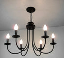GobekUsa Black Curved Arm LED Chandelier: Classic Wrought Iron Candle Lighting Fixture