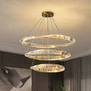 GobekUsa Crystal LED Chandelier: Elegant Irregular Ring Pendant Light for Modern Home Decor