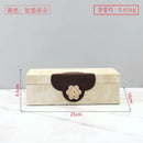 GobekUsa Handmade Flowers Leather Jewelry Box Makeup Organizer Home Decor