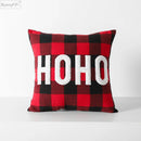 GobekUsa Christmas Plaid Cushion Cover in Red Black Check for Home Sofa Bed