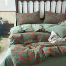 GobekUsa 100% Cotton Double-Layer Floral Jacquard Duvet Cover Set