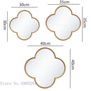 GobekUsa Golden Border Geometric Plum Flower Mirror Wall Decoration