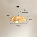 Hand-Woven Natural Rattan Petal Pendant Light