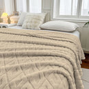 GobekUsa Diamond Jacquard Coral Fleece Blanket for All Seasons