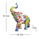 GobekUsa Elephant Sculpture: Nordic Painting Graffiti Resin Art Figurine & Home Decor Craft