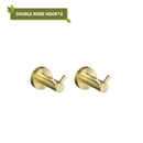 GobekUsa Brushed Gold Bathroom Accessories Set: Wall Mount Shelf, Toilet Paper Holder, Towel Bar, Robe Hook