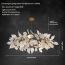 GobekUsa Ginkgo Leaf Crystal Chandelier - Elegant LED Pendant Lamp for Dining & Living Room