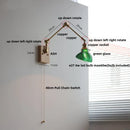 GobekUsa Brass LED Wall Light Fixture Rotatable Glass Stair Lamp