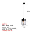 GobekUsa Black Glass Pendant Lights: Modern Nordic Chandelier for Dining Room, Kitchen, Bedroom, and Restaurant