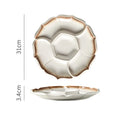 GobekUsa Ceramic 4-Grid Dinner Plate - Retro Tableware for Fruits, Snacks, and Desserts