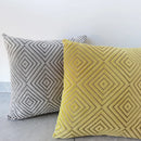 GobekUsa Geometric Chenille Flocking Cushion Cover in Grey Yellow Purple Red, 45x45cm/30x50cm