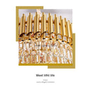 GobekUsa Gold Crystal LED Pendant Light: Modern Luxury Suspension Lamp for Living Room & Restaurant