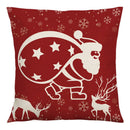 GobekUsa Christmas Linen Cushion Cover 45x45cm Sofa Home Party Decor