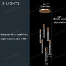 GobekUsa Crystal Circular Staircase Chandelier for Villa Duplex Foyer Decoration