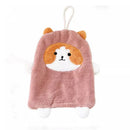 GobekUsa Coral Plush Cat Microfiber Hand Towel: Cute Quick-Drying Kitchen Bathroom Accessory