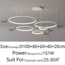GobekUsa Acrylic LED Ring Pendant Light Modern Minimalist Art Decor Chandelier